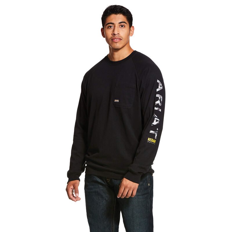 Ariat T-Shirts Herren - Rebar Cotton Strong Graphic Schwarz ( PTDHZ-0648 )